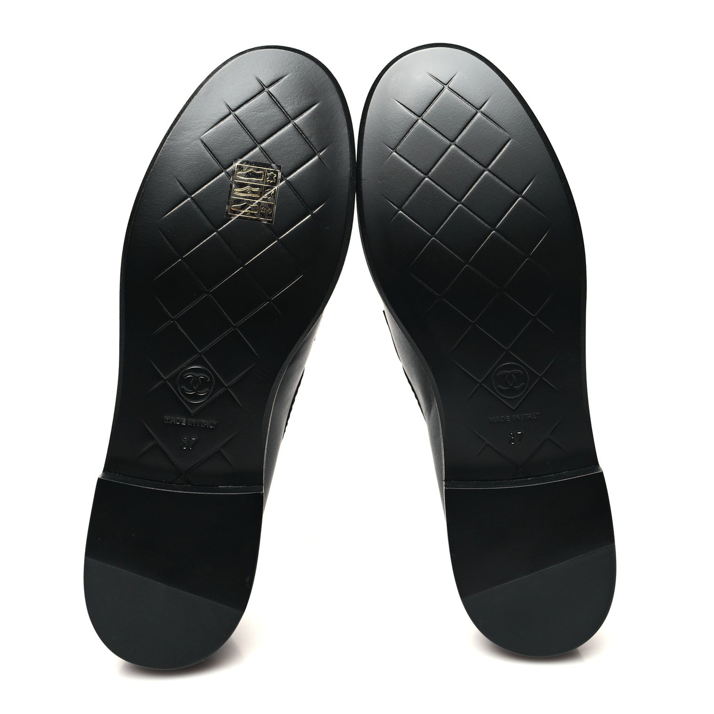 Lambskin Quilted CC Turnlock Loafers 37 Black