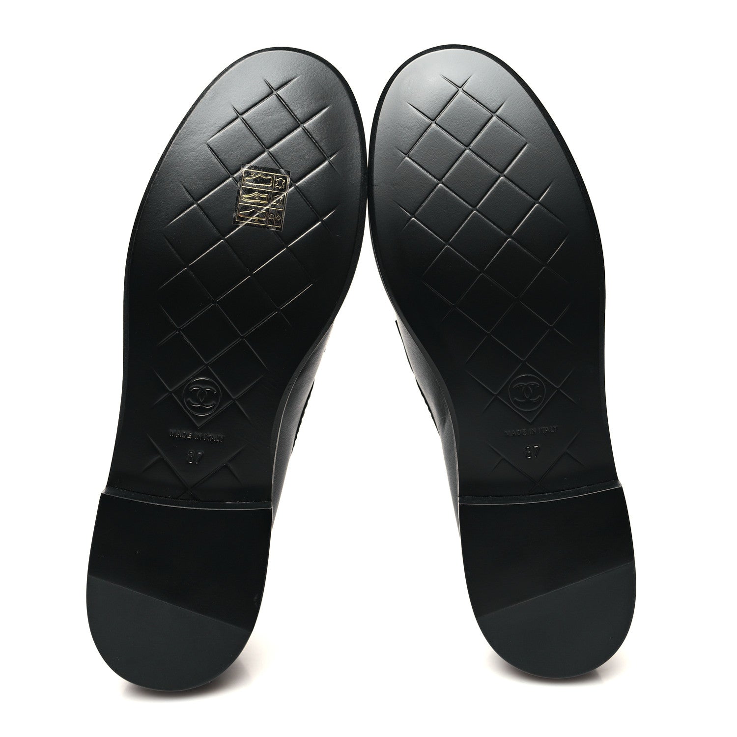 Chanel Lambskin Quilted CC Turnlock Loafers 37 Black 5 of 8