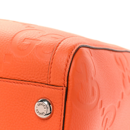 Gucci Piuma Calfskin Jumbo GG Embossed Large Duffle Bag Good Orange 13 of 15