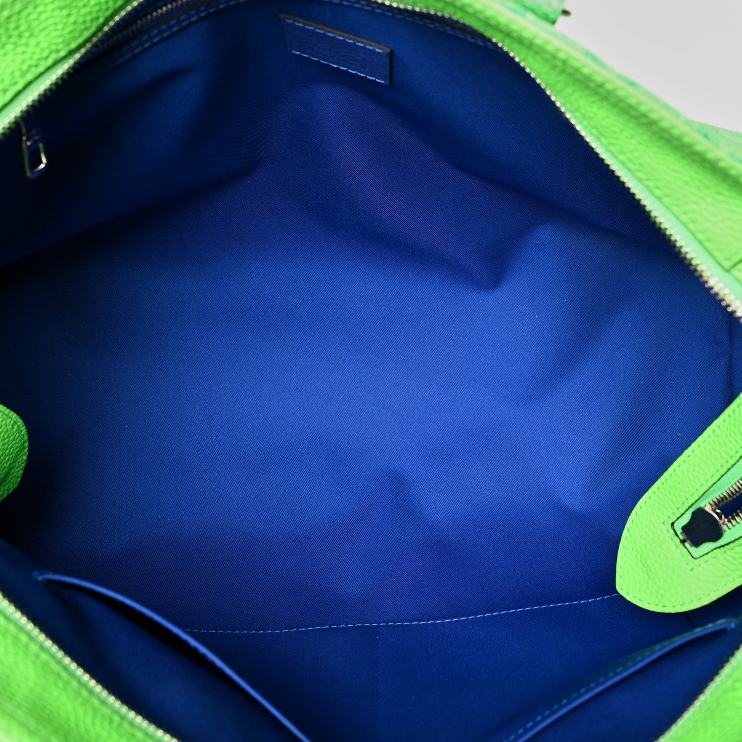 Louis Vuitton Taurillon Illusion Keepall Tote Bleu Vert 5 of 11