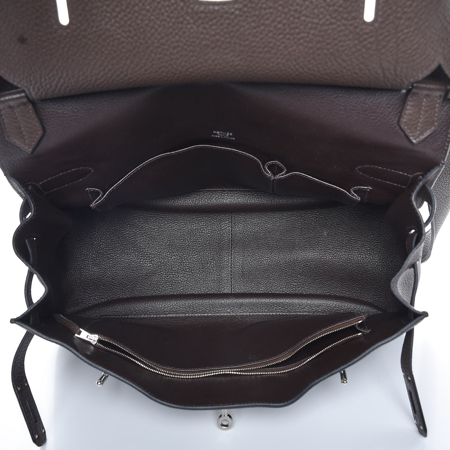 Hermes Taurillon Clemence Jypsiere 37 Chocolate 5 of 10