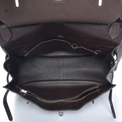 Hermes Taurillon Clemence Jypsiere 37 Chocolate 5 of 10