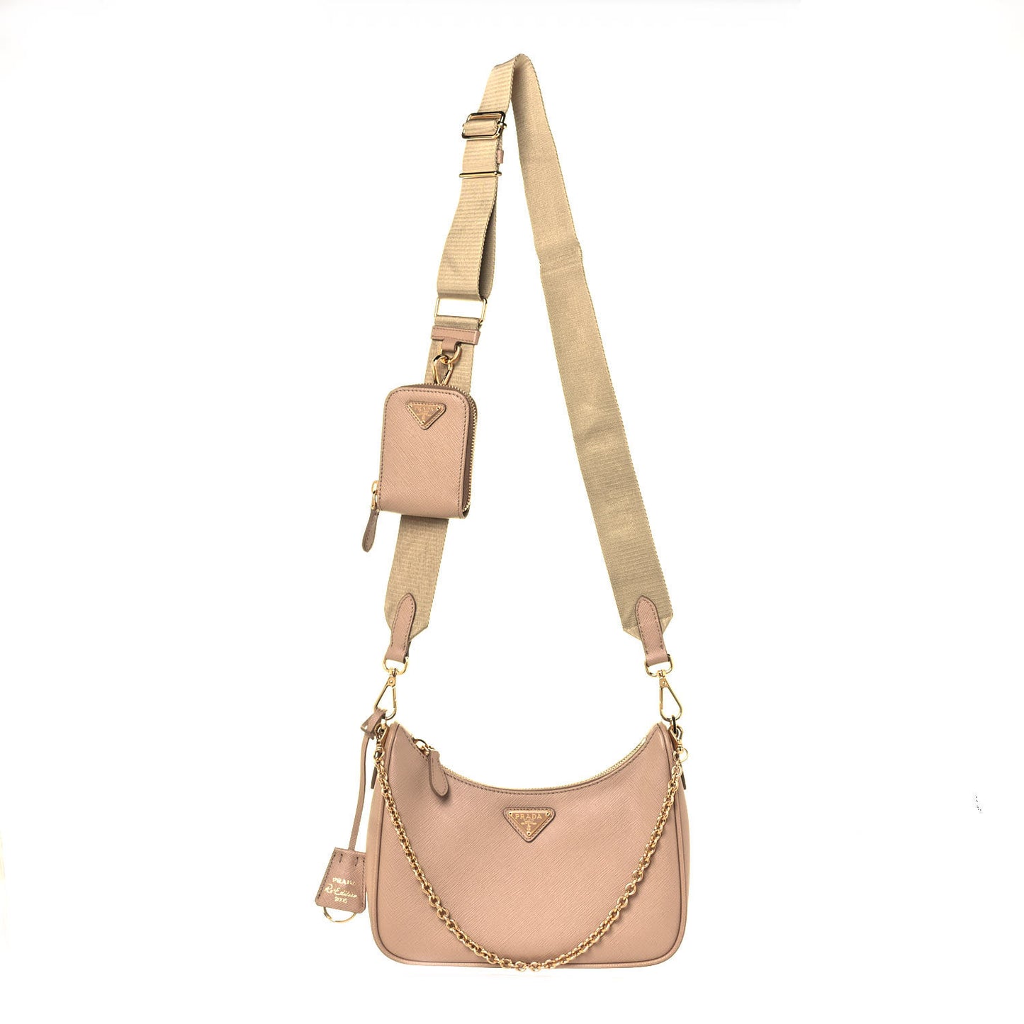 Saffiano Re-Edition 2005 Shoulder Bag Cammeo Beige