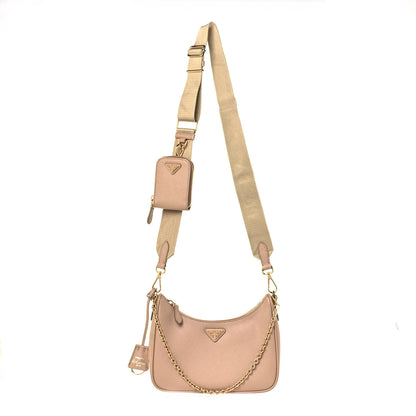 Prada Saffiano Re-Edition 2005 Shoulder Bag Cammeo Beige 1 of 11