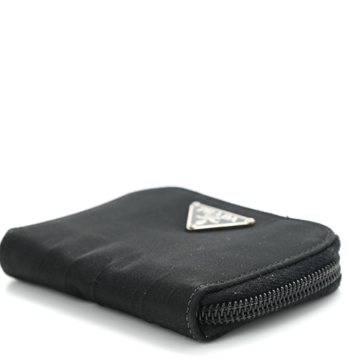 Prada Tessuto Nylon Compact Zip Around Coin Pouch Black 10 of 10