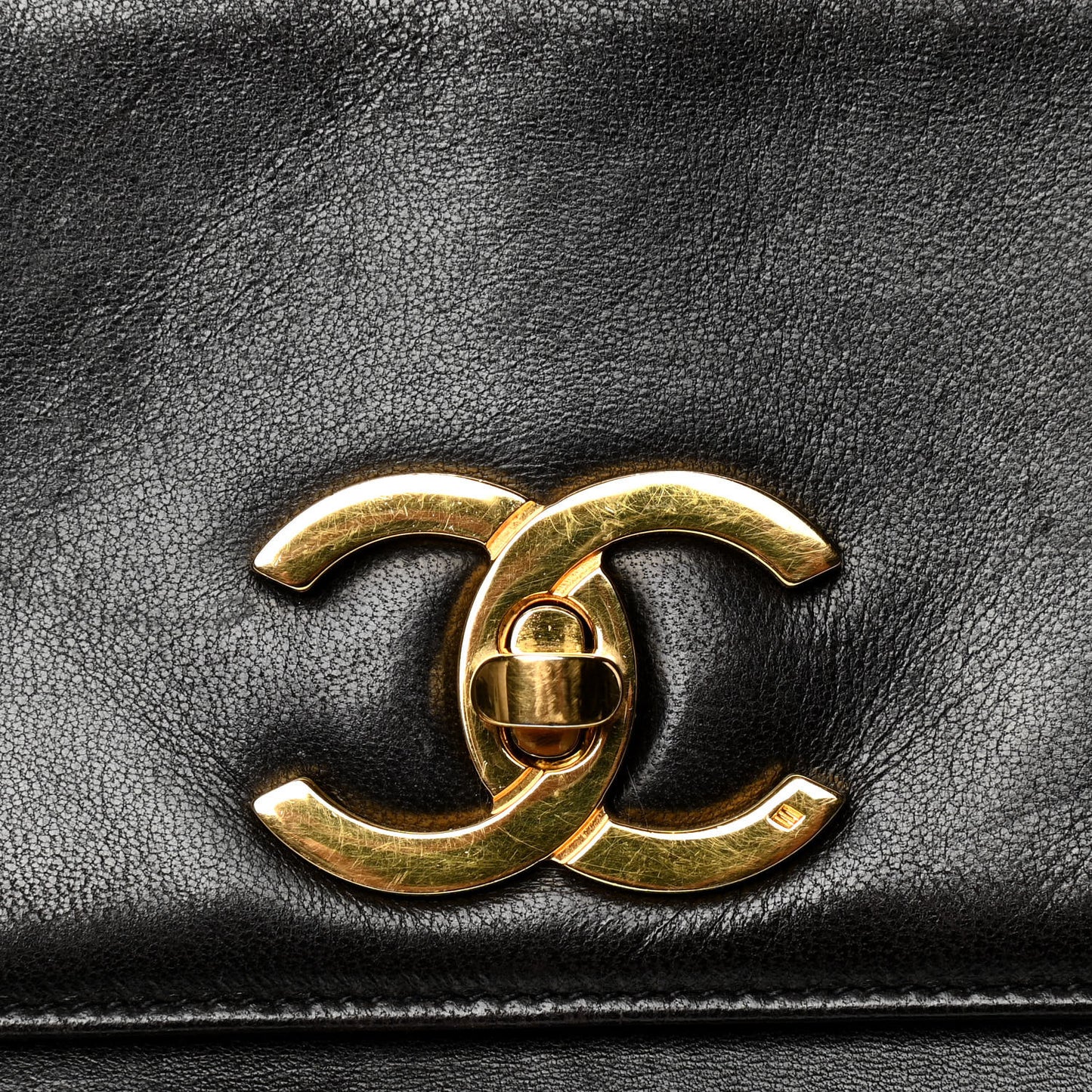 Lambskin Flap Shoulder Bag Black