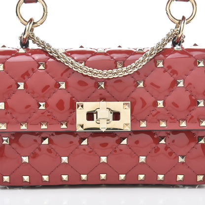 Valentino Garavani Patent Small Rockstud Spike Shoulder Bag Rosso Valentino 7 of 10