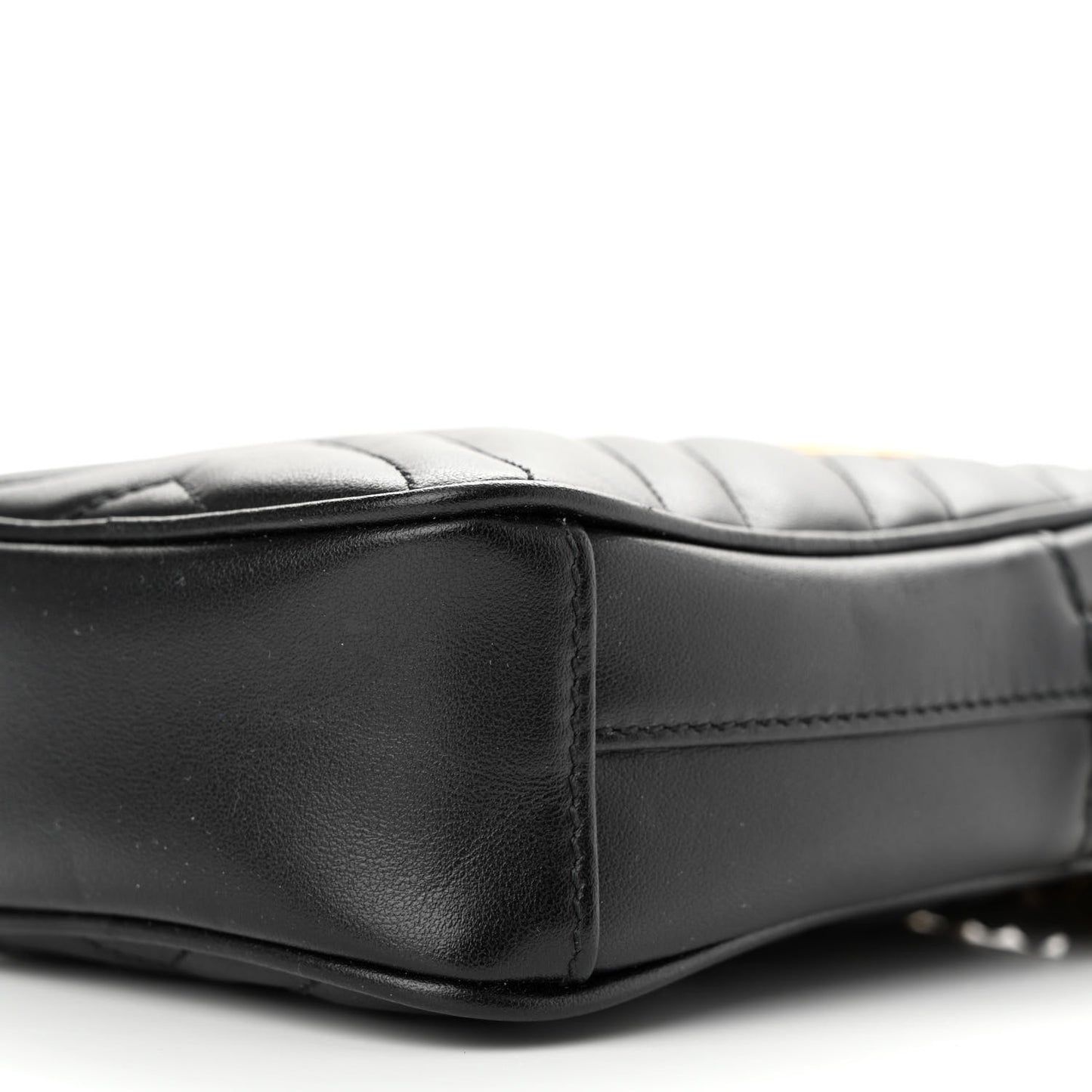 Calfskin Matelasse Mini GG Marmont Crossbody Bag Black