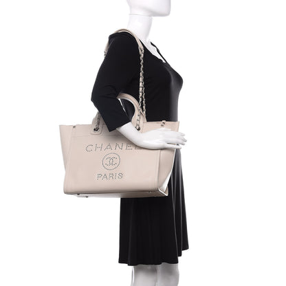 Chanel Caviar Small Studded Deauville Tote Ivory 2 of 18