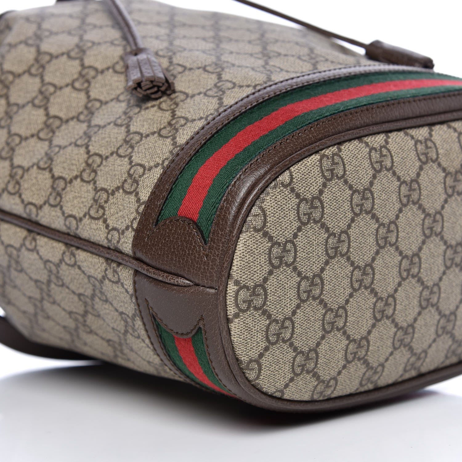 Gucci GG Supreme Monogram Web Ophidia Bucket Bag Brown 8 of 9