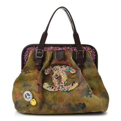 Chanel Washed Toile Graffiti On The Pavements Bowler Khaki Multicolor 1 of 12