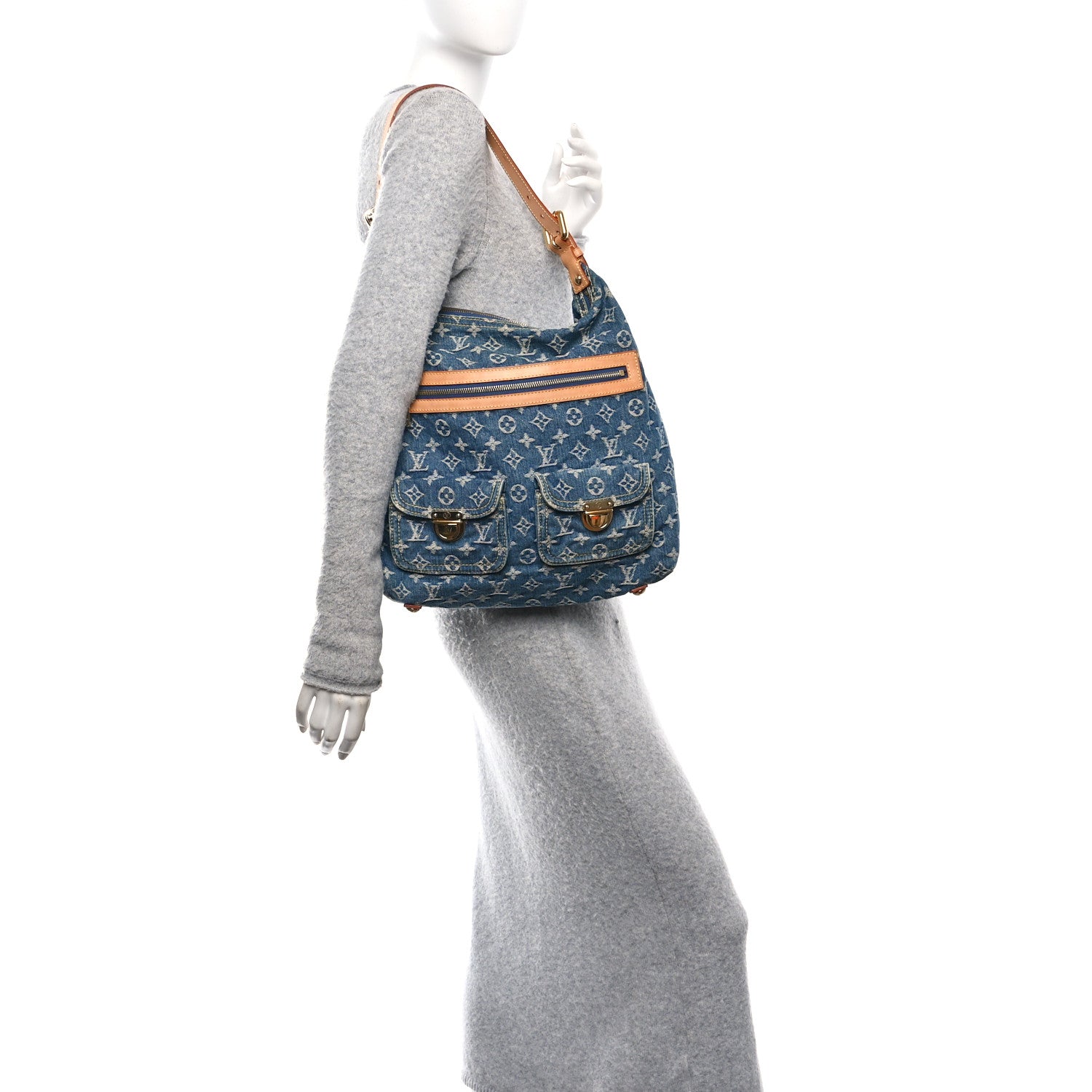 Louis Vuitton Denim Baggy GM Blue 2 of 9