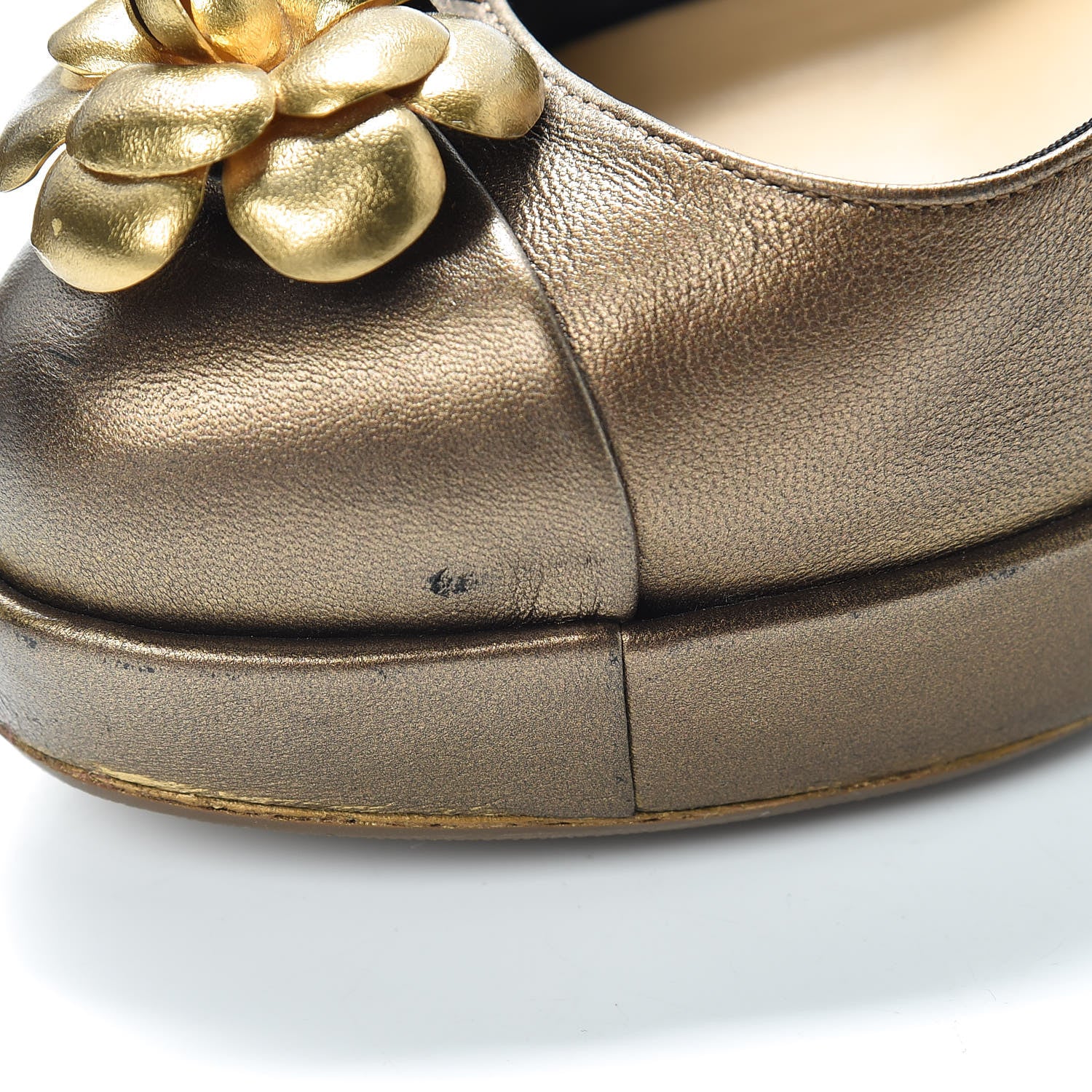 Chanel Lambskin Camellia Sling Back Pumps 39 Bronze 18 of 21