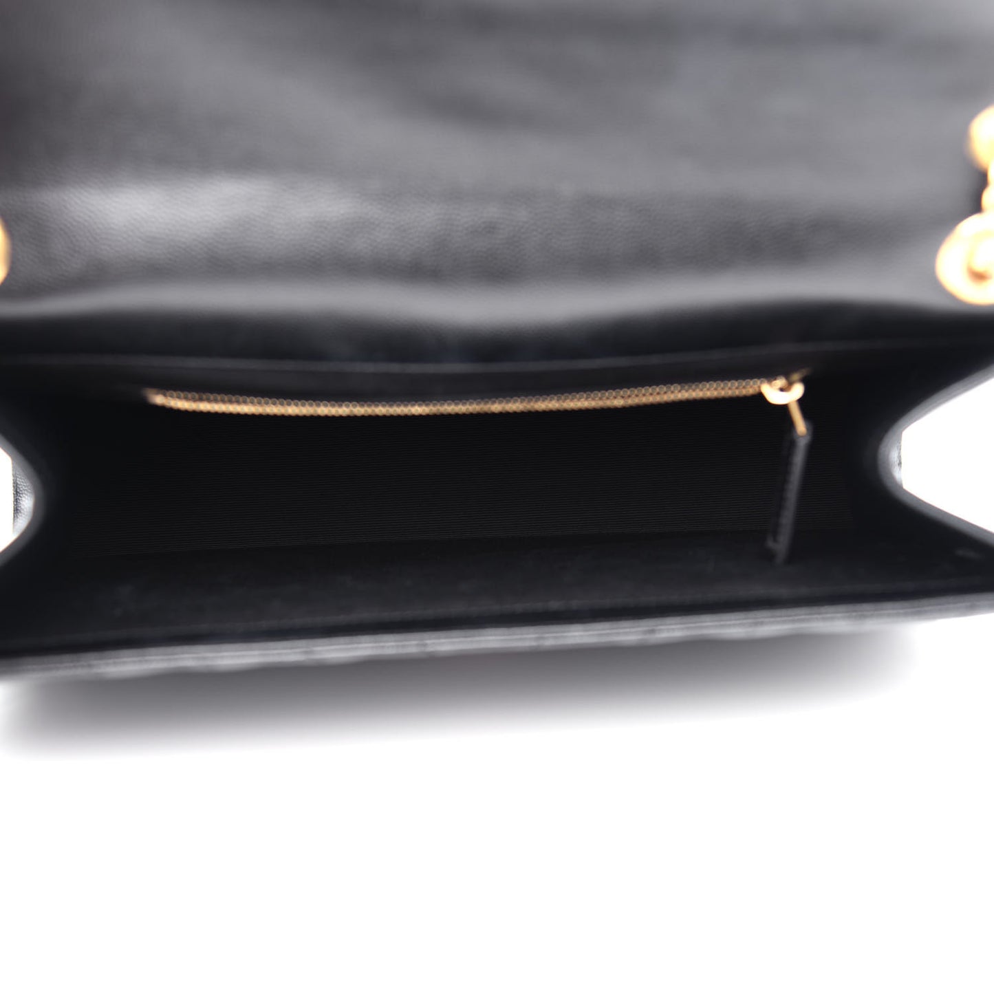 Grain De Poudre Matelasse Chevron Large Monogram Satchel Black