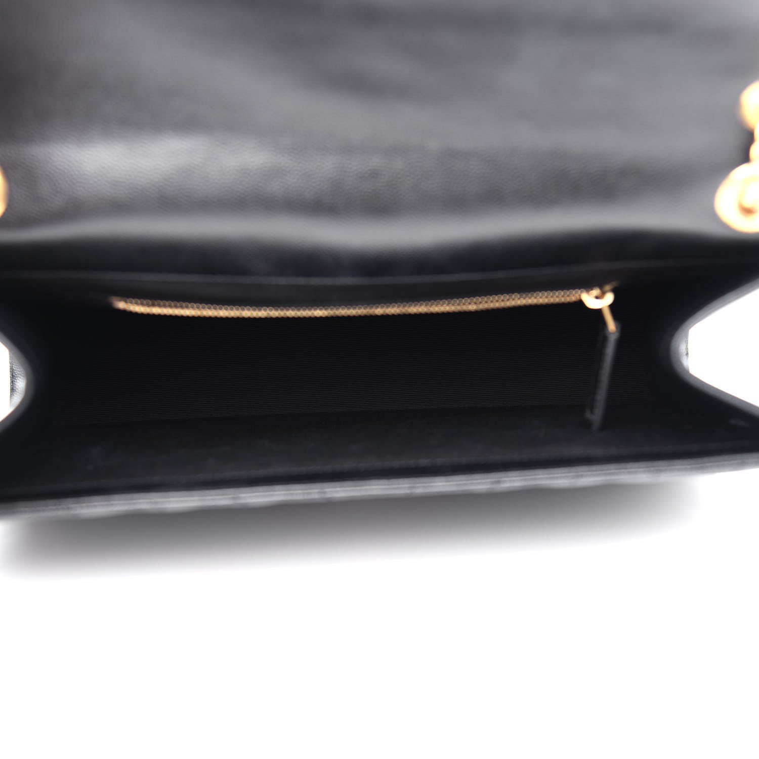 Saint Laurent Grain De Poudre Matelasse Chevron Large Monogram Satchel Black 5 of 11