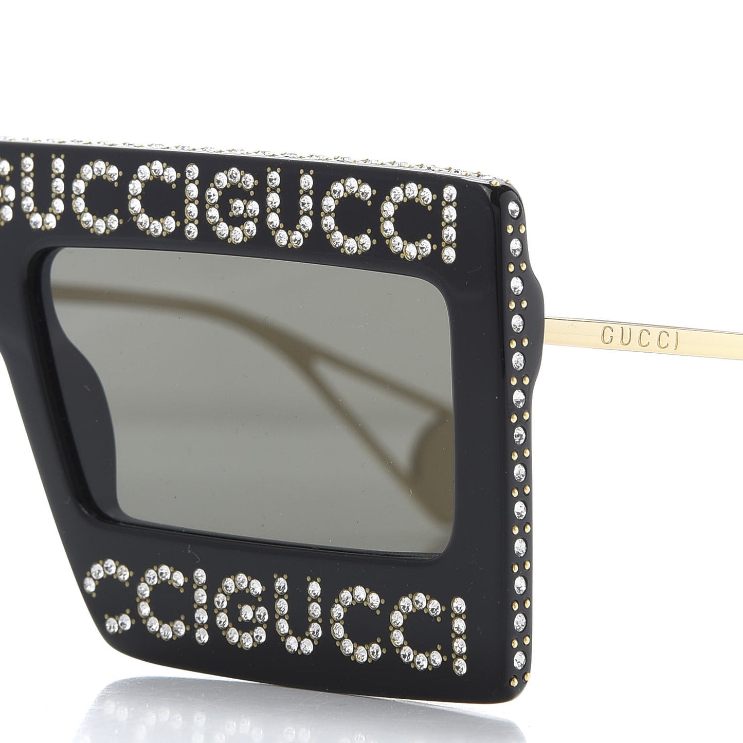 Acetate Crystal Mask-Frame Sunglasses GG0431S Black