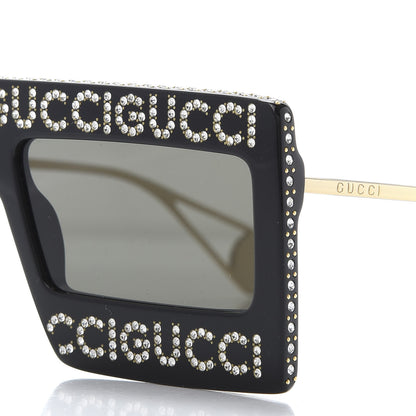 Gucci Acetate Crystal Mask-Frame Sunglasses GG0431S Black 7 of 8