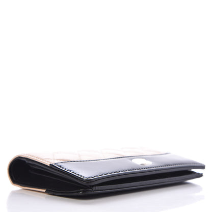 Chanel Aged Calfskin Quilted Gabrielle Yen Wallet Beige Black 4 of 7