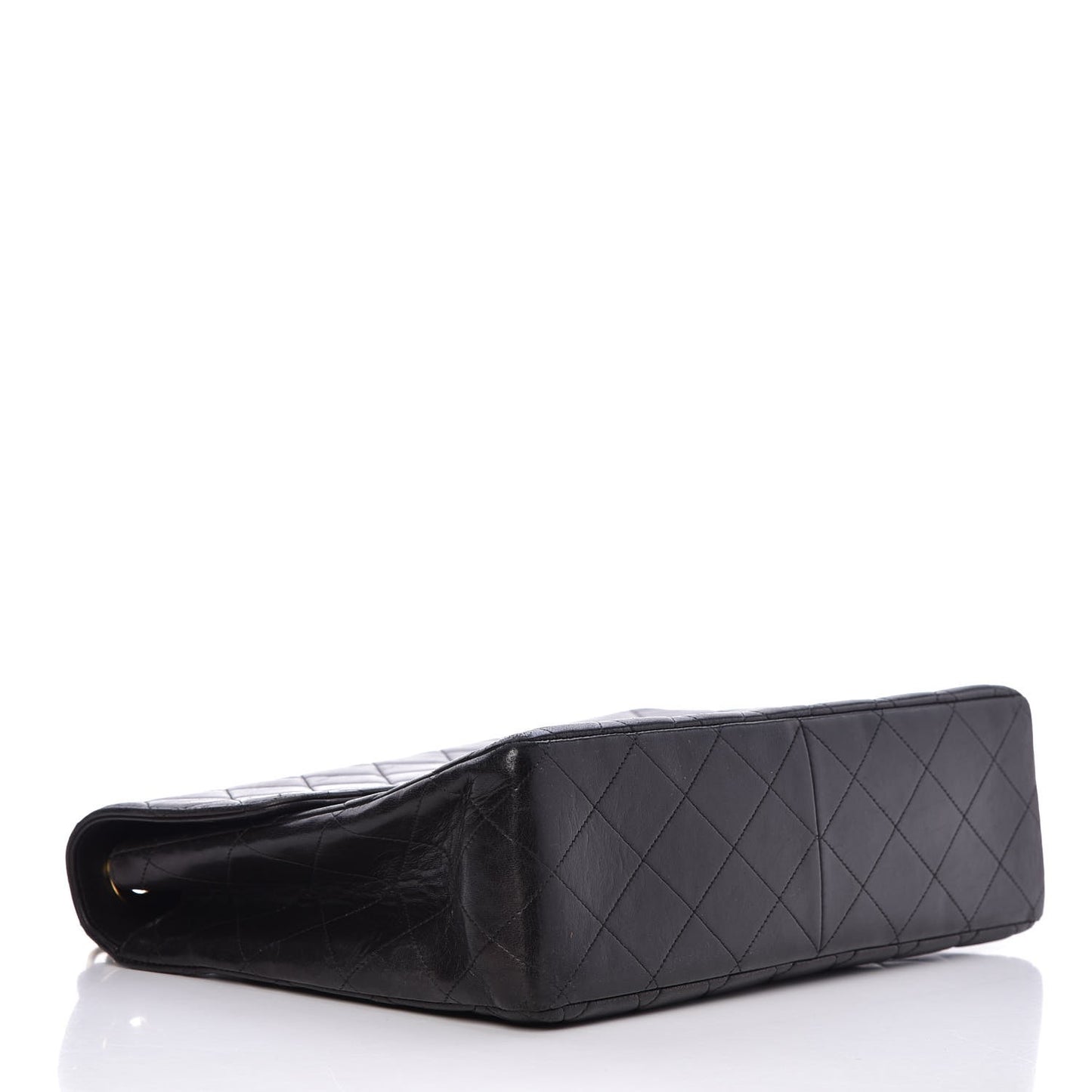 Lambskin Quilted Jumbo Single Flap Black