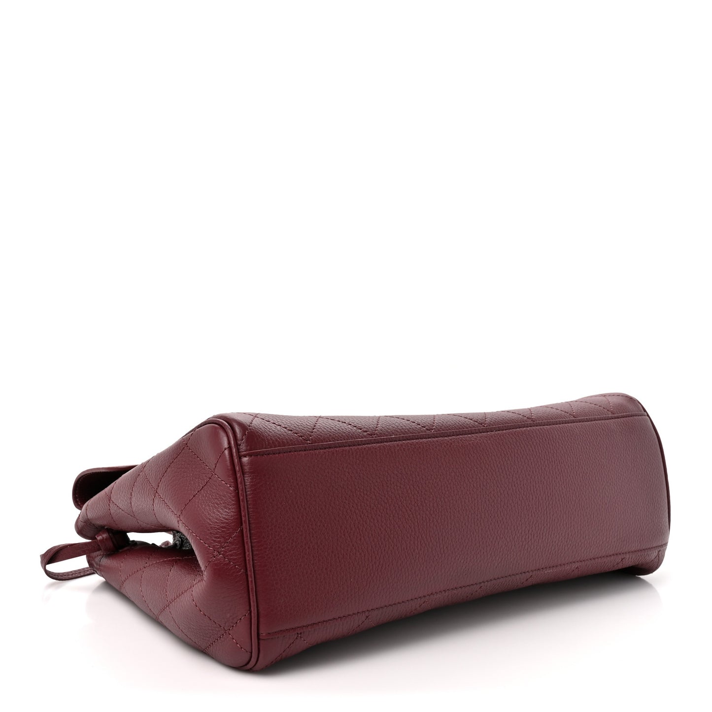 Grained Calfskin Stitched Urban Essentials Shopping Bag Dark Burgundy