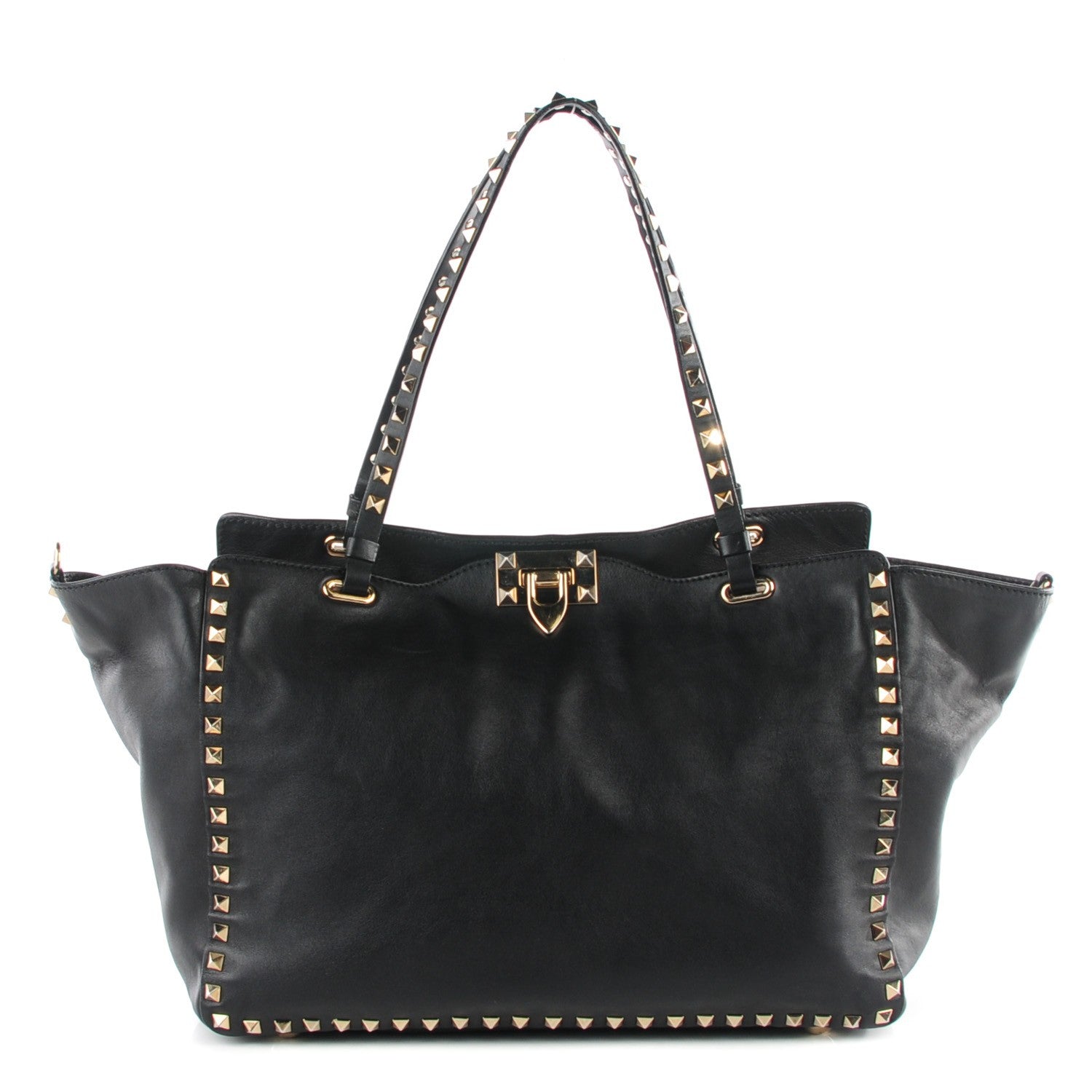 Valentino Garavani Vitello Medium Rockstud Tote Black 1 of 8