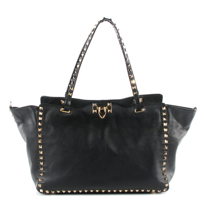 Valentino Garavani Vitello Medium Rockstud Tote Black 1 of 8