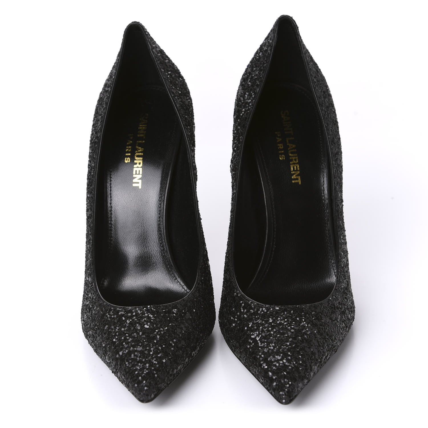 Saint Laurent Glitter Opyum 100 Pumps 38 Black 2 of 10