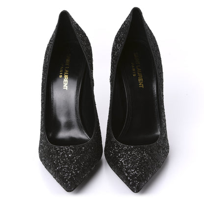Saint Laurent Glitter Opyum 100 Pumps 38 Black 2 of 10