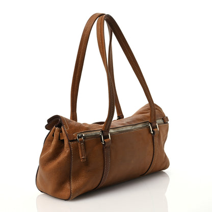 Prada Vitello Foldover Pushlock Flap Shoulder Bag Sughero 3 of 16
