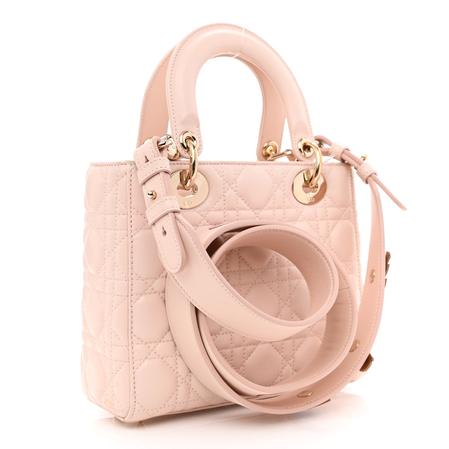 Lambskin Cannage Small Lucky Badges My Lady Dior Pink