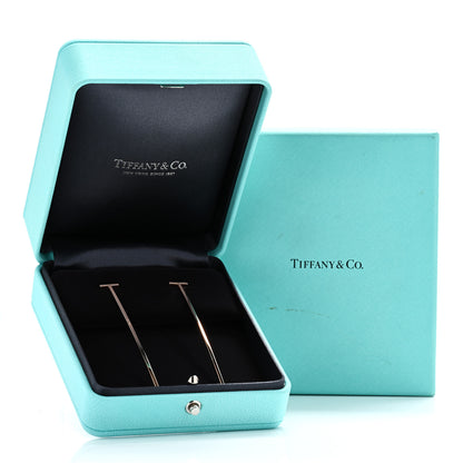 Tiffany 18K Rose Gold T Elongated Wire Bar Earrings 6 of 6