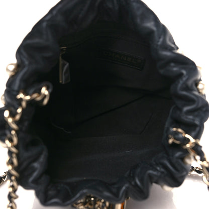 Chanel Lambskin Quilted Pearl About Pearls Drawstring Bag Black 5 of 10