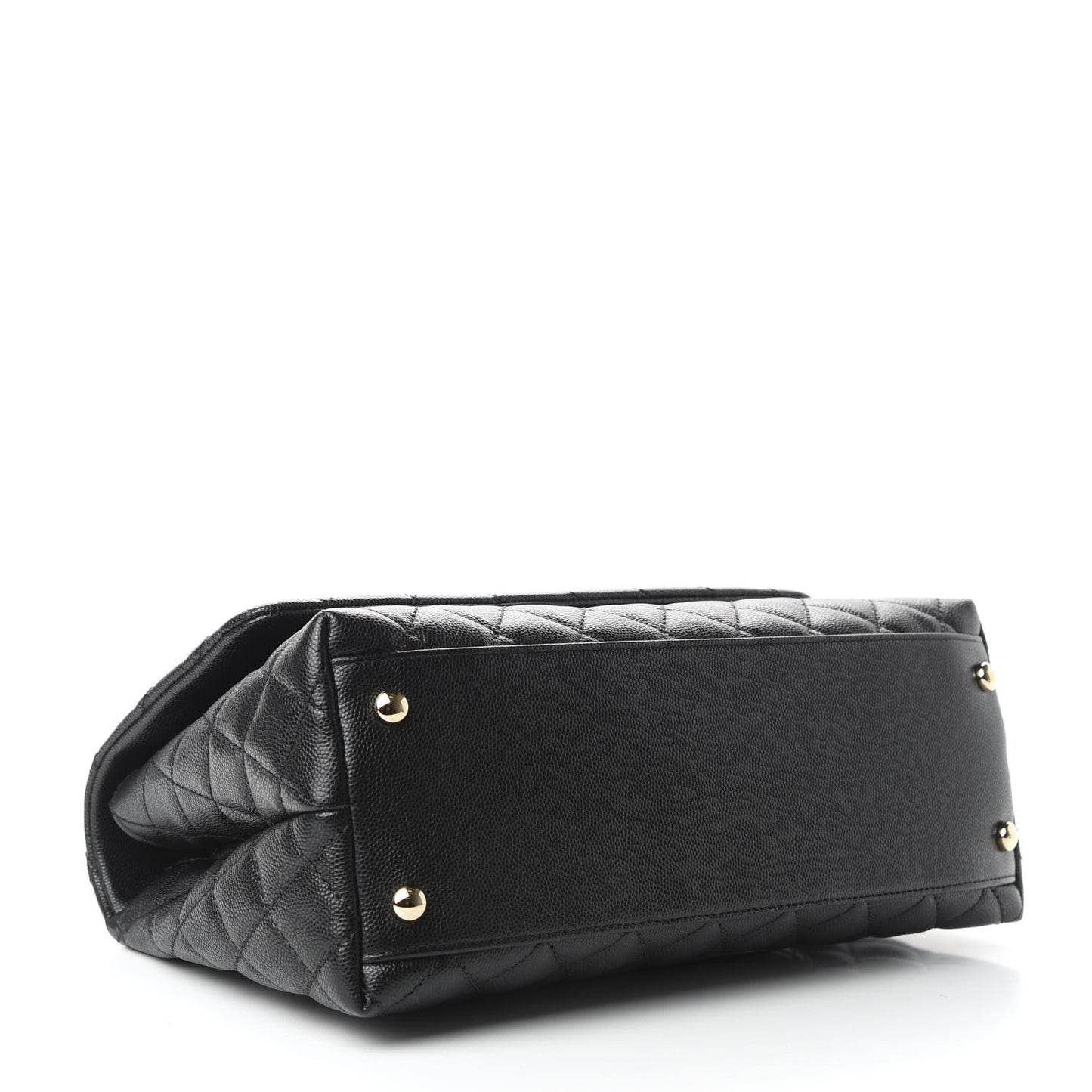 Caviar Quilted Small Coco Handle Flap Black
