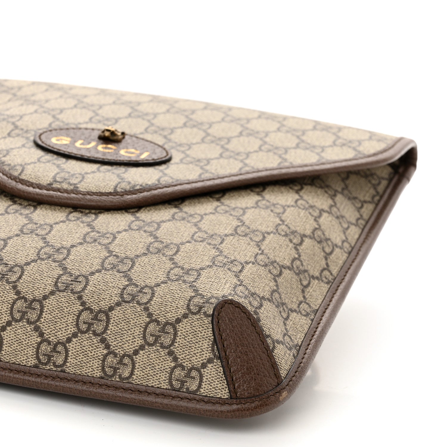 Gucci GG Supreme Monogram Web Medium Neo Vintage Flap Messenger Bag Beige New Acero 10 of 10