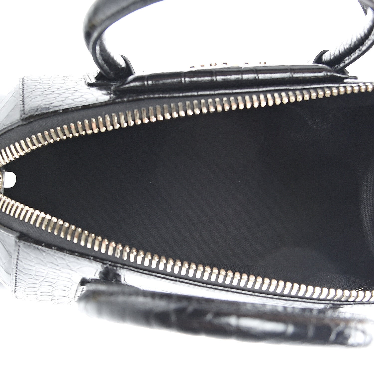 Givenchy Calfskin Crocodile Embossed Small Antigona Black 4 of 10