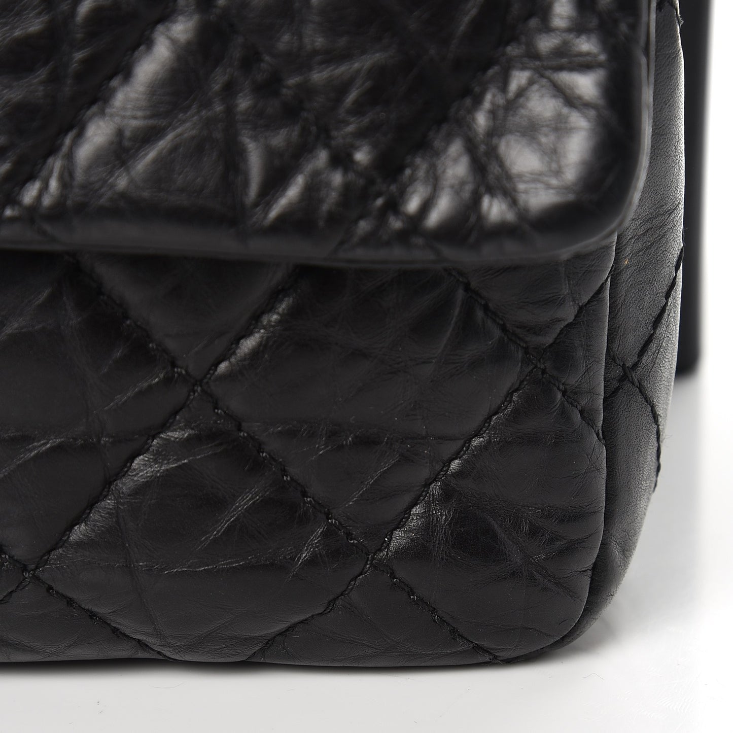 Aged Calfskin Quilted 2.55 Reissue 227 Flap Black