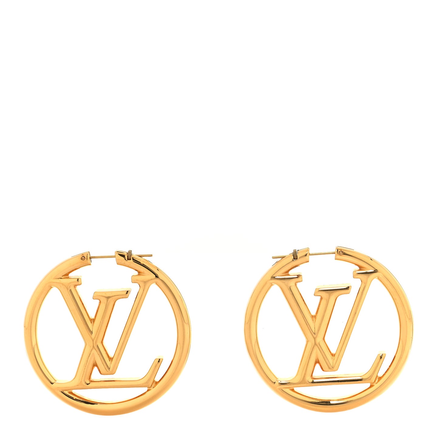 Metal Louise Hoop Earrings Gold