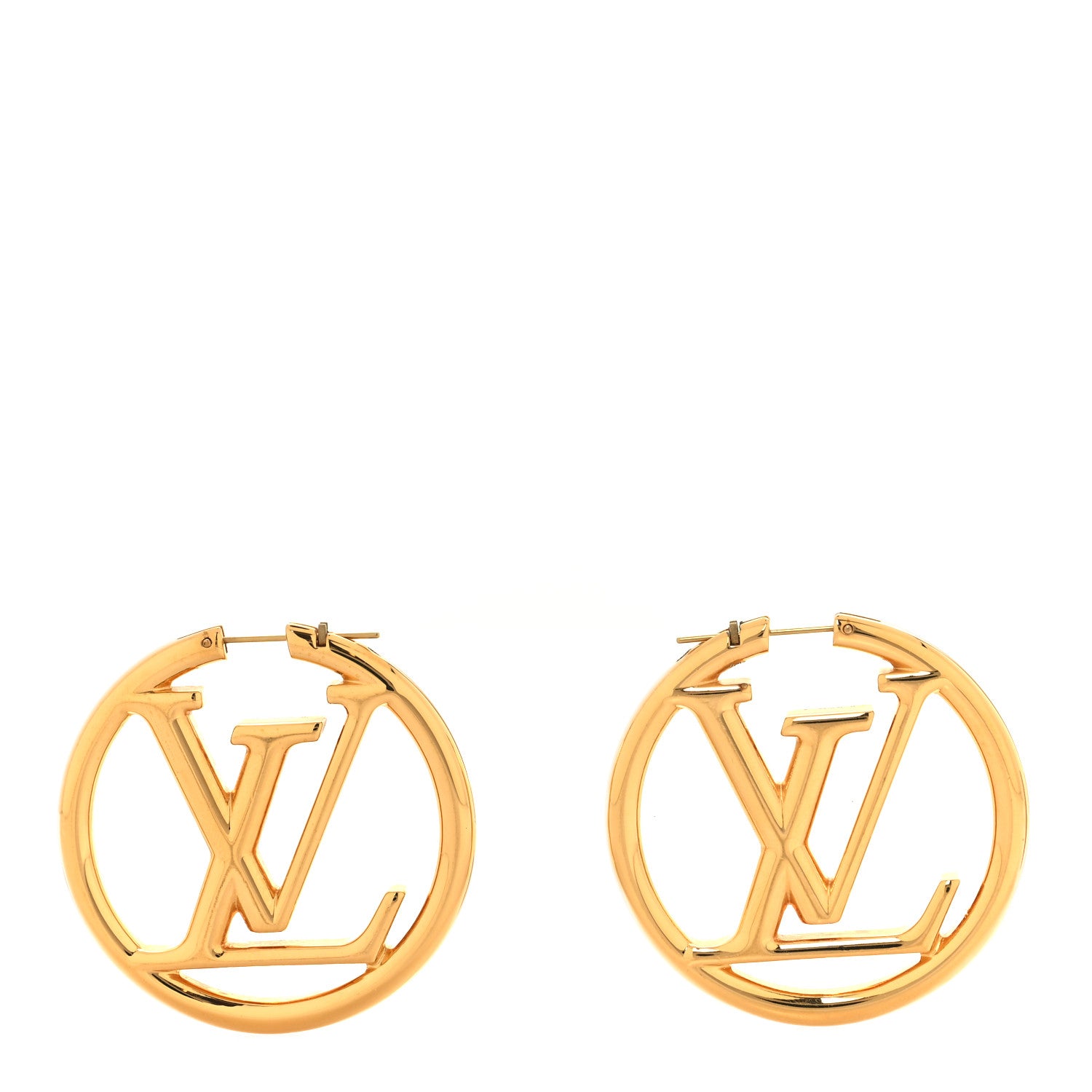 Louis Vuitton Metal Louise Hoop Earrings Gold 1 of 5