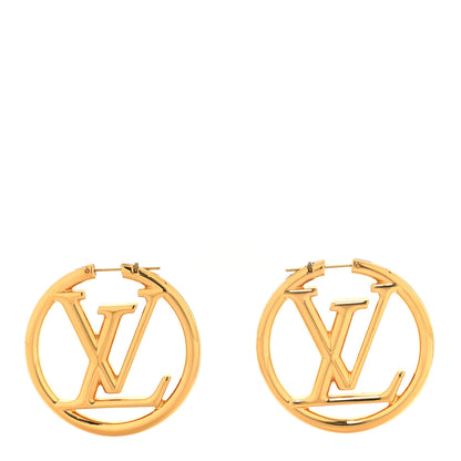 Louis Vuitton Metal Louise Hoop Earrings Gold 1 of 5