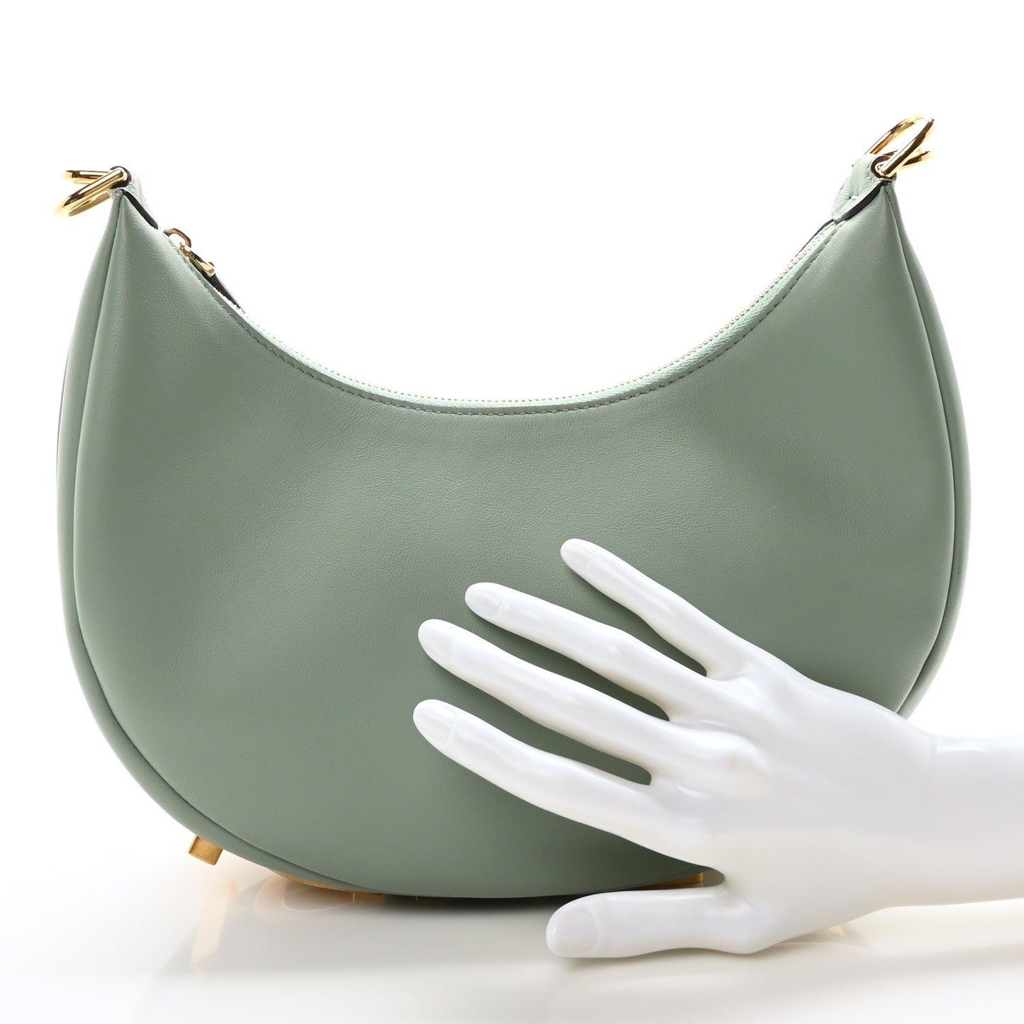 Vitello Grace Matte Small Fendigraphy Hobo Bag Menta