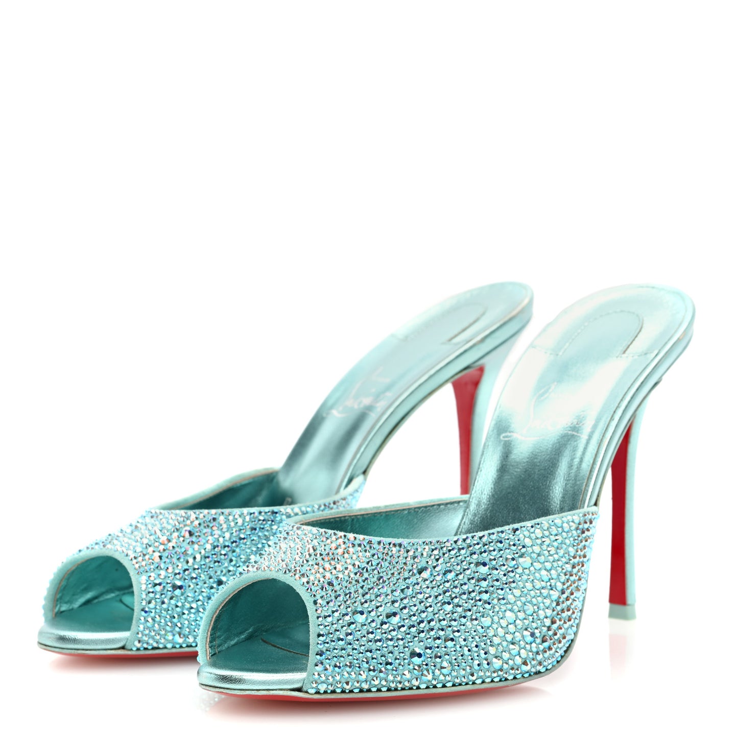 Suede Crystal Strass Me Dolly 100 Sandals 39.5 Mint