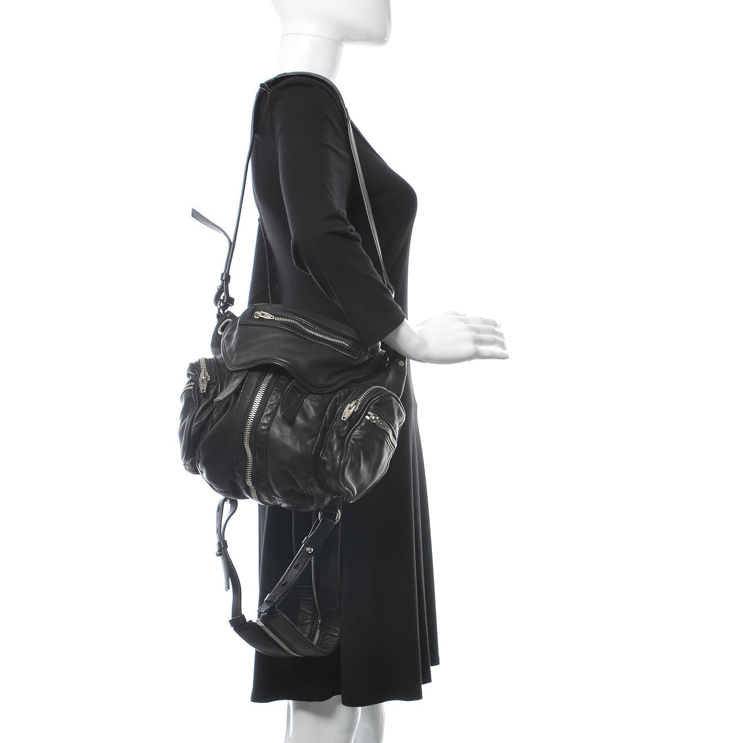 Lambskin Mini Marti Backpack Washed Black Rhodium Hardware