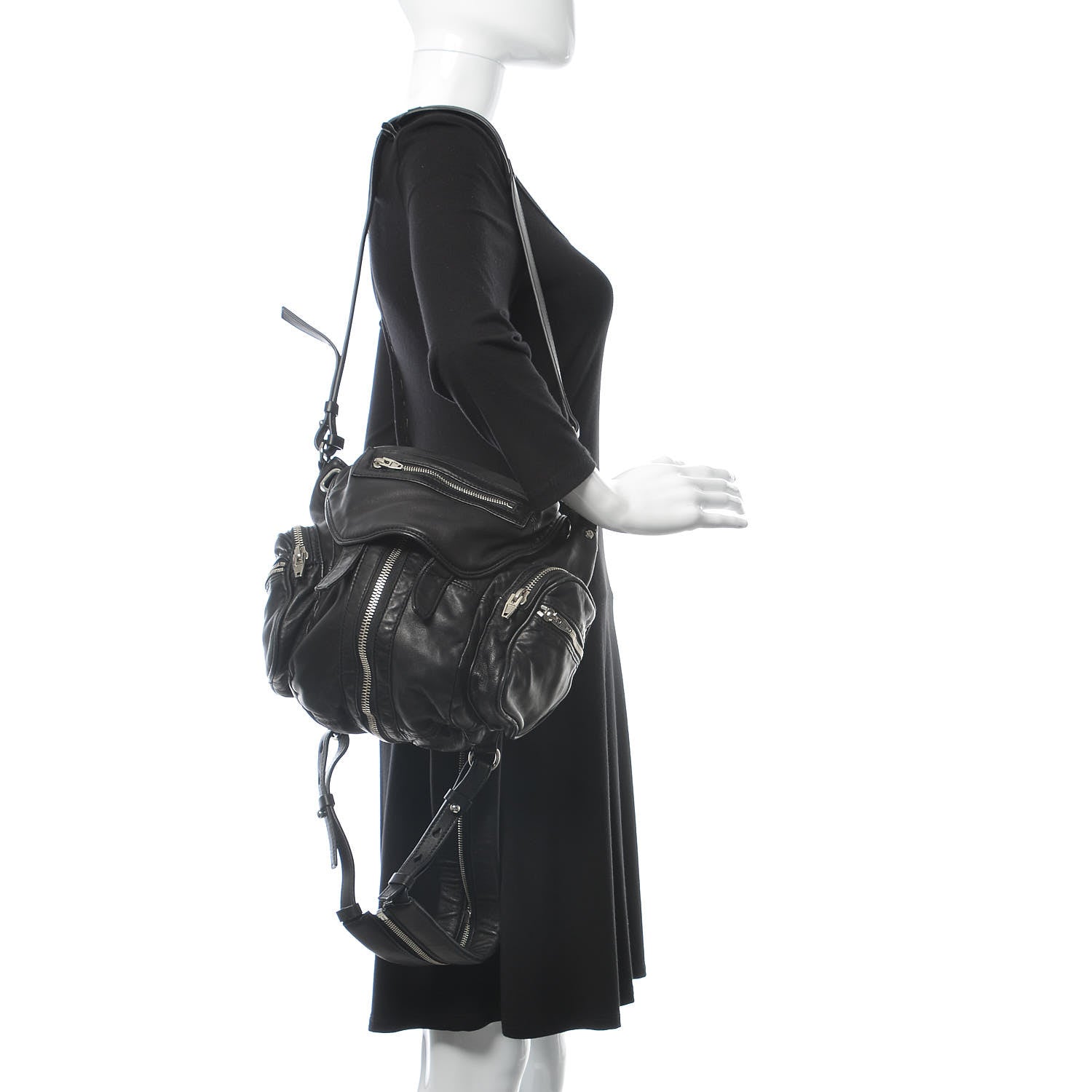 Alexander Wang Lambskin Mini Marti Backpack Washed Black Rhodium Hardware 2 of 10