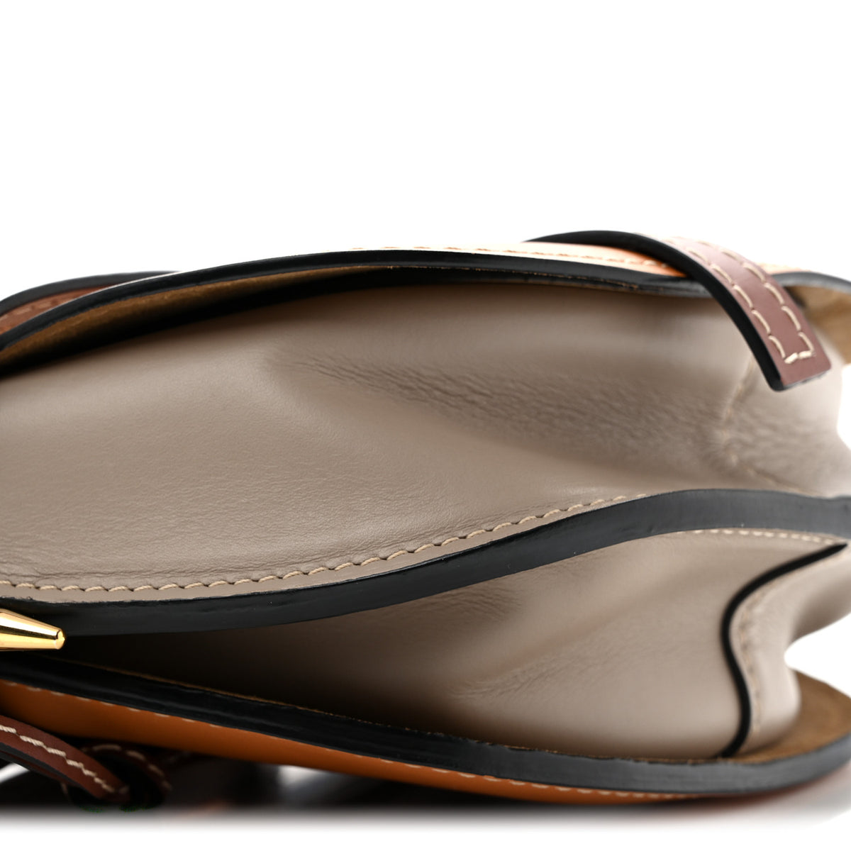 Loewe Calfskin Small Gate Crossbody Bag Amber Light Grey Rust 8 of 11