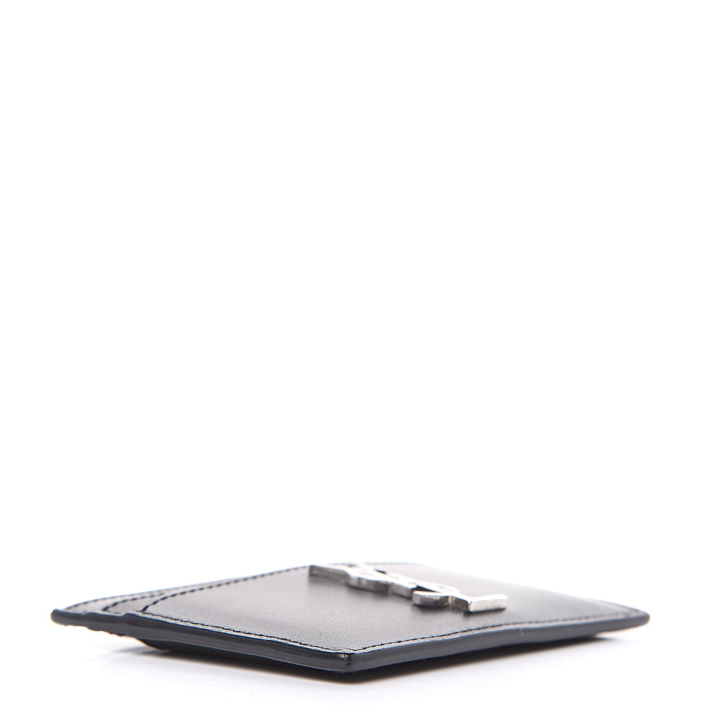 Calfskin Monogram Credit Card Case Black