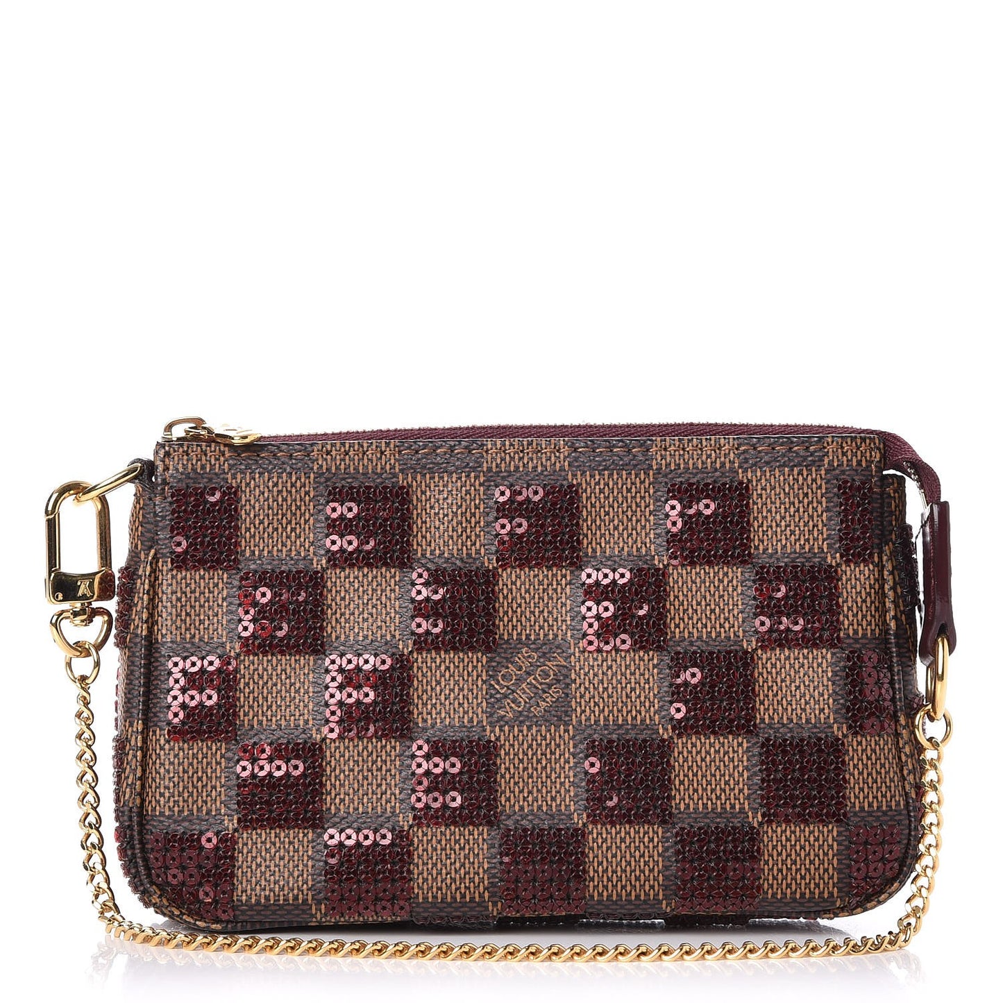 Damier Paillettes Mini Pochette Accessories Red