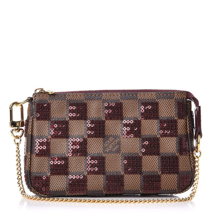 Louis Vuitton Damier Paillettes Mini Pochette Accessories Red 1 of 8