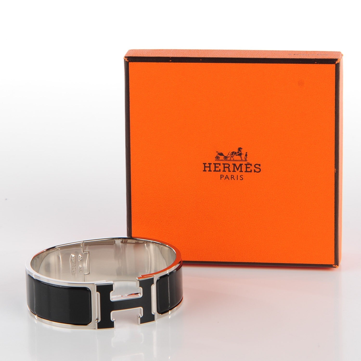Hermes Enamel Wide Clic Clac H Bracelet GM Black 6 of 6