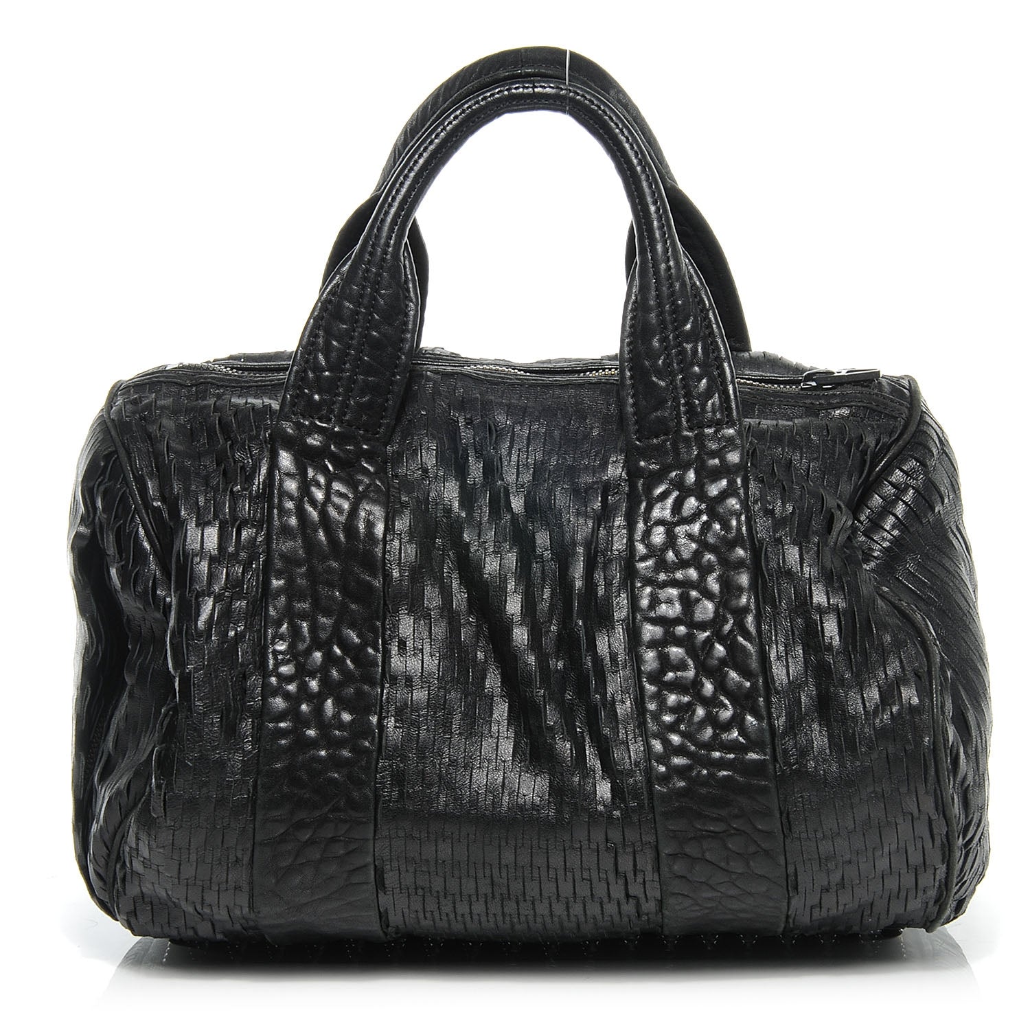 Alexander Wang Leather Laser Cut Rocco Duffel w Black Nickel Hardware Black 1 of 6