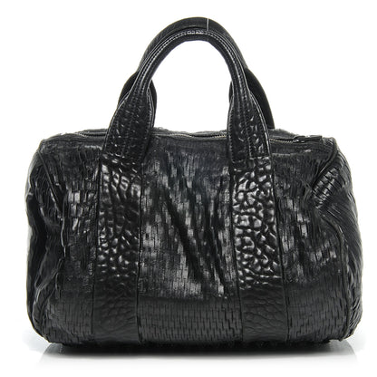 Alexander Wang Leather Laser Cut Rocco Duffel w Black Nickel Hardware Black 1 of 6